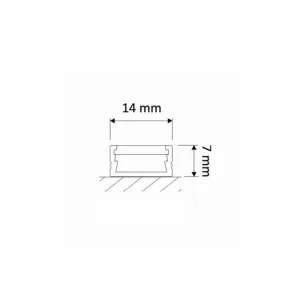 Профиль алюминиевый накладной Line Mini (Polarus Micro), серый, 2м, HLT