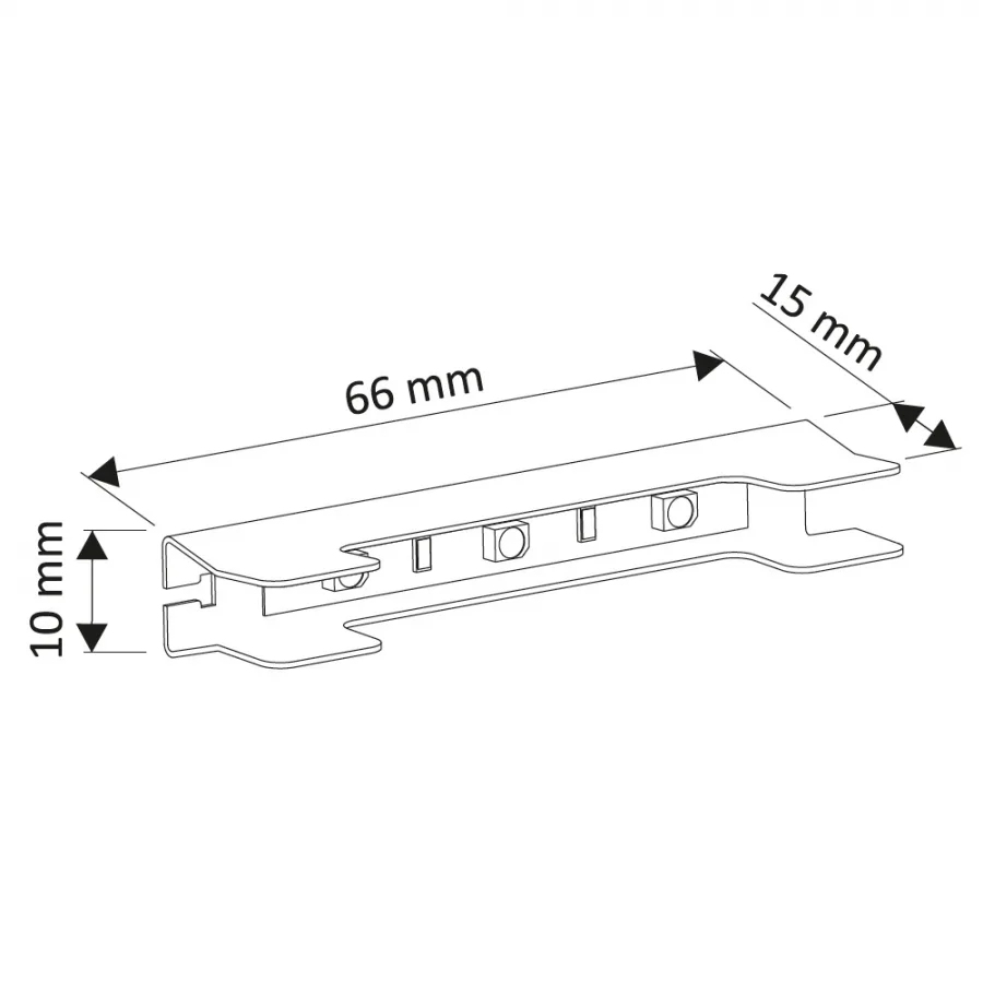 Клипса светодиодная Prismatic FT2D, 3диода, 12VDC/0,25W, металл, теплый белый, HLT