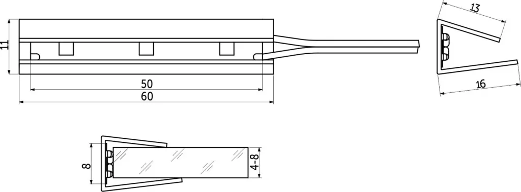 Клипса светодиодная klips-p-04, 12VDC/0,25W, пластиковая, синий, AKS
