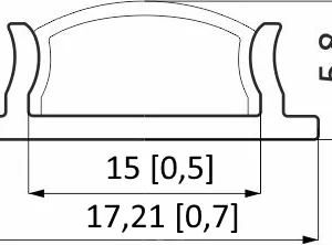 Профиль алюминиевый накладной, гибкий, Slim (3 м.), цвет алюминий, AKS