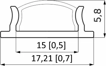 Профиль алюминиевый накладной, гибкий, Slim (2 м.), цвет алюминий, AKS