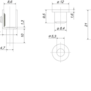 Мебельная петля HG001/Bl