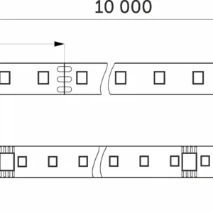 Лента светодиодная SPI ("Бегущий огонь") - 12W/m, 24V, 8мм, 2835, 126 д/м, IP20, теплый белый (3000K) - 10м, AKS