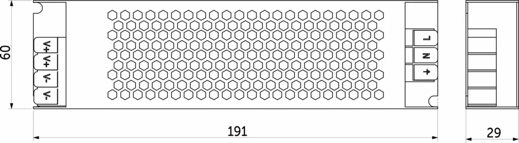 Блок питания Indoor 300W/24V, серия 5, медленный запуск, с диммированием, быстрозажимные клеммы, AKS