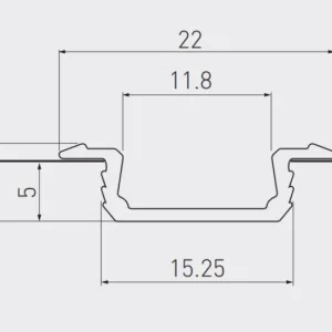 Профиль алюминиевый врезной GLAX PA-GLAX-AL (2 м.), цвет серебро, GTV