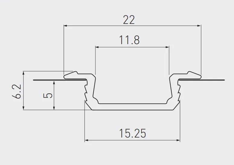 Профиль алюминиевый врезной GLAX PA-GLAX-AL (2 м.), цвет серебро, GTV