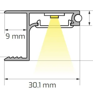 Профиль алюминиевый накладной/торцевой SKYLINE, с матовым экраном, без уплотнителя, 2м, алюминий, HLT