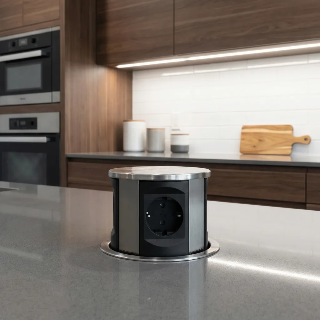 Выдвижной удлинитель Tor USB, 120 мм 3 розетки, 2xUSB A, сталь, AKS