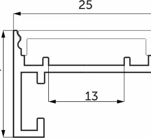 Профиль алюминиевый для подсветки зеркала, с экраном, 3,05м, GLS