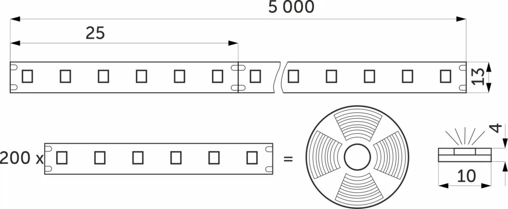 Лента светодиодная термостойкая, подводная - 14,4W/m, 24V, 13мм, 2835, 240 д/м, IP68, холодный белый (6000К), 5м, AKS