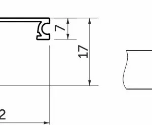 Профиль алюминиевый врезной/торцевой CAPELLA-3216A, с экраном, цвет алюминий, 2м (для 16 ДСП), AKS