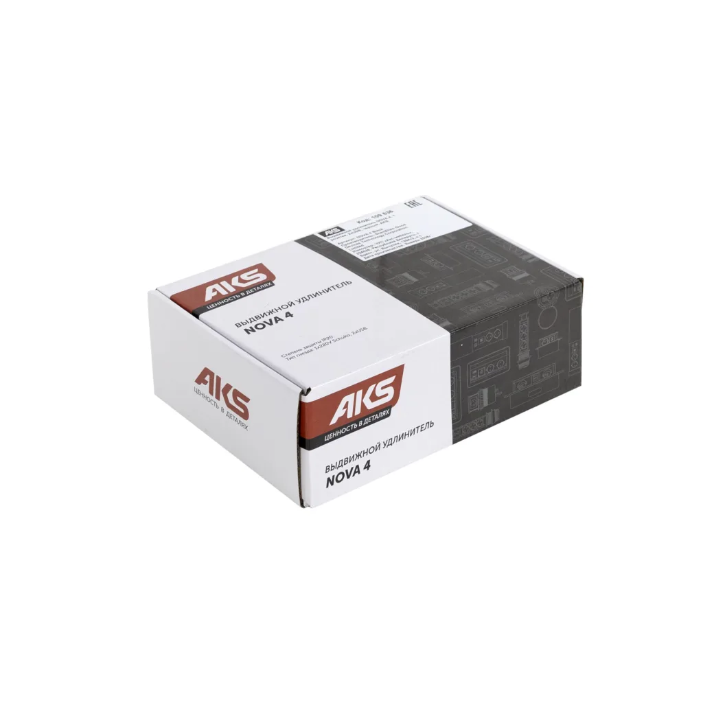Выдвижной удлинитель Nova 4, 1 розетка, USB A + USB C, черный, AKS