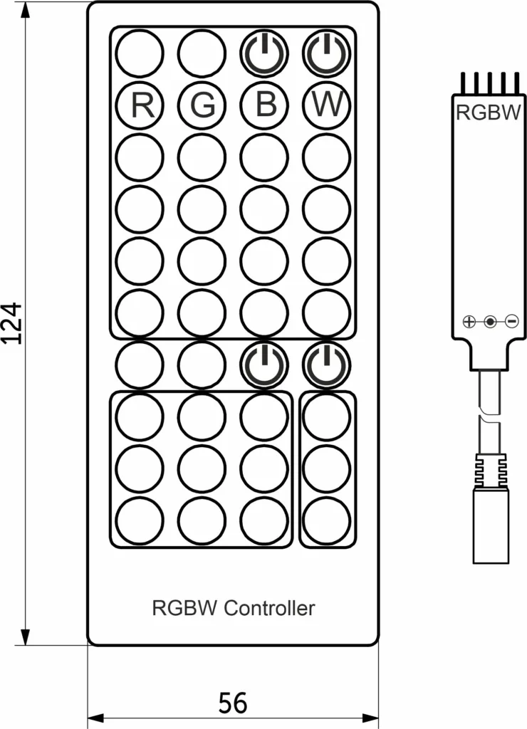 Контроллер для светодиодной ленты RGBW, с пультом, 12/24V, 192W/384W, AKS