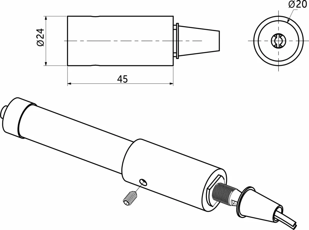 Заглушки к светодиодной веревке, d20, тип 1 (1 компл = 2шт.), белый, AKS