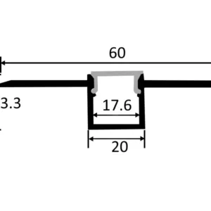 Профиль алюминиевый врезной в гипсокартон RIGEL-2013C, с экраном, цвет алюминий, 2м, AKS (в комплекте 4 заглушки)