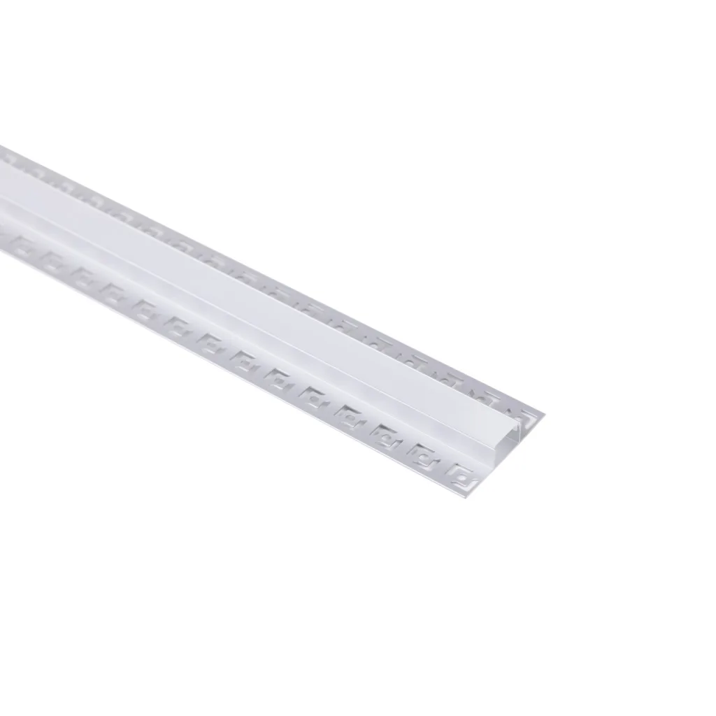 Профиль алюминиевый накладной в гипсокартон RIGEL-2013D, с экраном, цвет алюминий, 2м, AKS (в комплекте 4 заглушки)