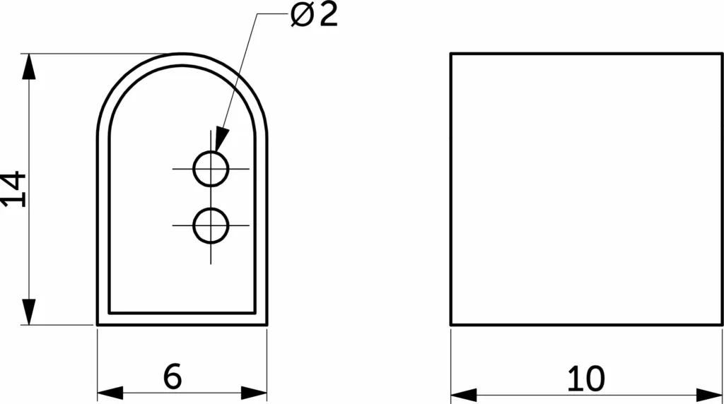 Заглушка для гибкого неона 6*12мм, проходная, AKS