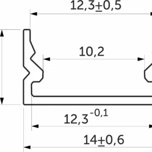 Профиль алюминиевый накладной SIRIUS-1407S с экраном, цвет белый, 3м, AKS