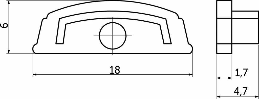 Заглушка к алюминиевому профилю Slim, цвет серый, AKS