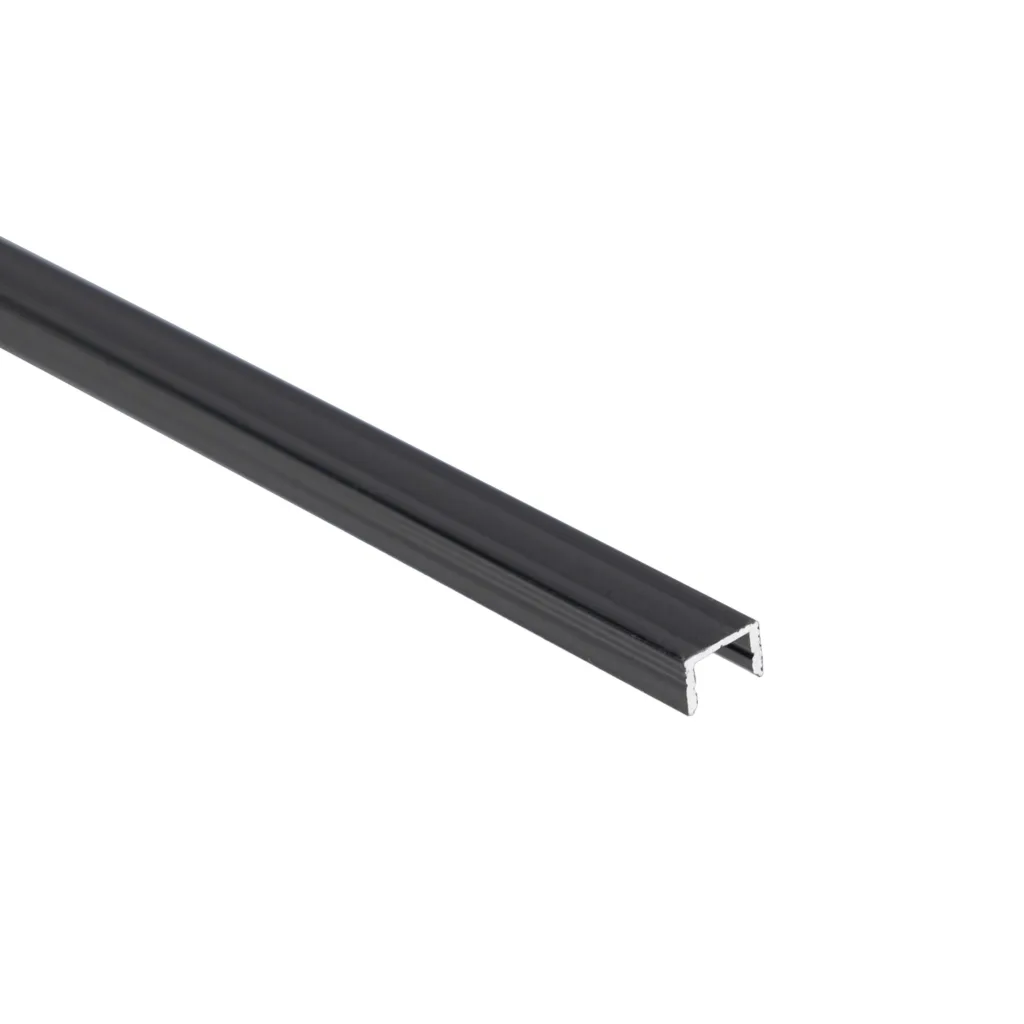 Профиль алюминиевый накладной NAVI-0806B с экраном, узкий, цвет черный, 2м, AKS