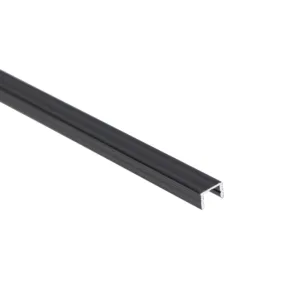 Профиль алюминиевый накладной NAVI-0806B с экраном, узкий, цвет черный, 2м, AKS