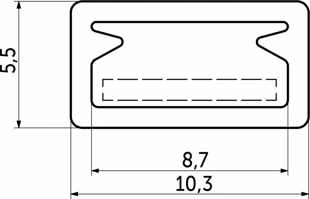 Профиль пластиковый накладной TREND 5x10, молочный, 2м, HLT