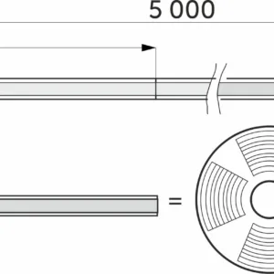 Лента светодиодная COB - 12W/m, 12V, 5мм, 400 д/м, IP20, нейтральный белый (4000K), CRI>90, 1000 Lm, узкая, 5м, AKS