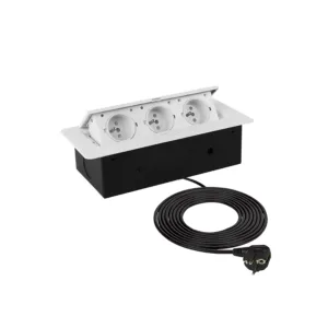 Выдвижной удлинитель Nova, 3 розетки, белый, AKS