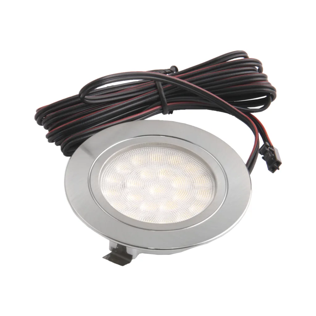 Светильник светодиодный SUN, врезной, 2W, 12V, круглый, хром, 6000К, AKS