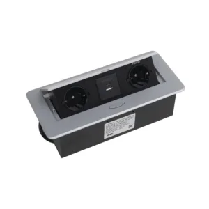 Выдвижной удлинитель Nova USB, 2 розетки, USB A + USB C, алюминий, AKS