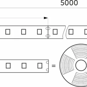 Лента светодиодная - 9,6W/m, 24V, 8мм, 2835, 120 д/м, IP20, нейтральный белый (4000K), CRI>80, 1100 Lm, 20м, AKS