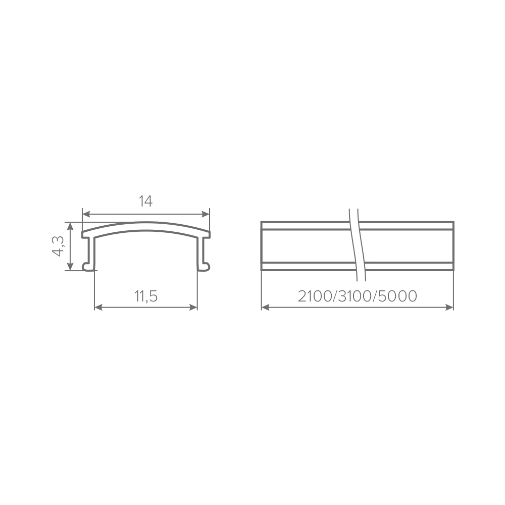 Рассеиватель для профиля AQ FORM (15/21х7, 15х7) 3 м молочный