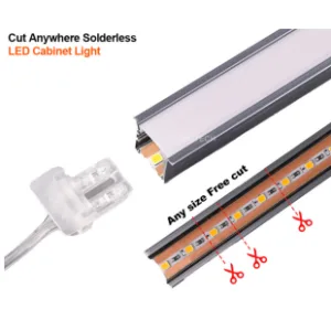 Светильник светодиодный, нарезной, 10*10мм, 8W/m, 12V, 3000K (теплый белый), 3м, алюминий, AKS