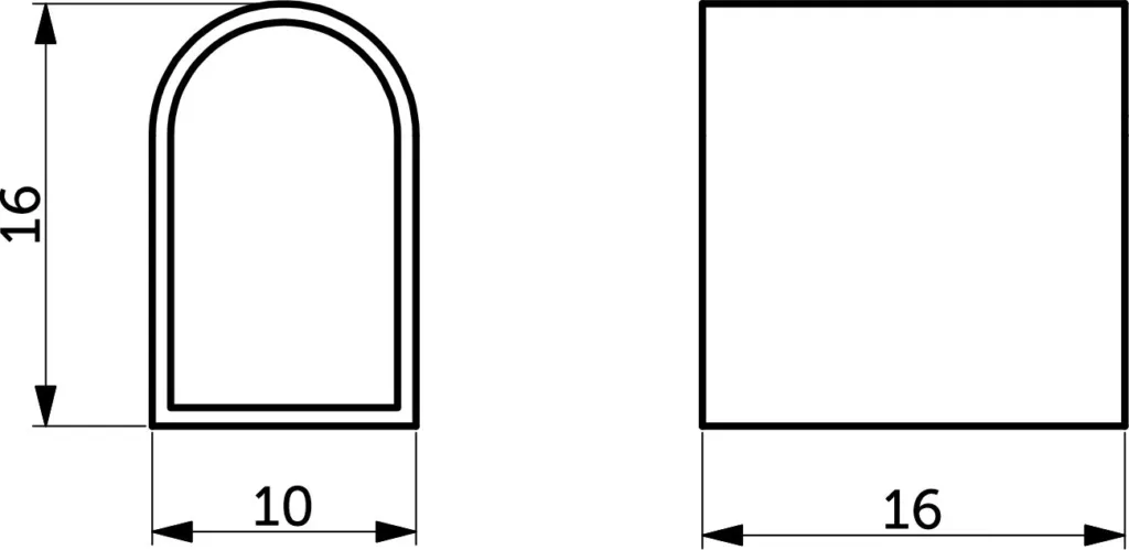 Заглушка для гибкого неона 8*16мм, торцевая, AKS