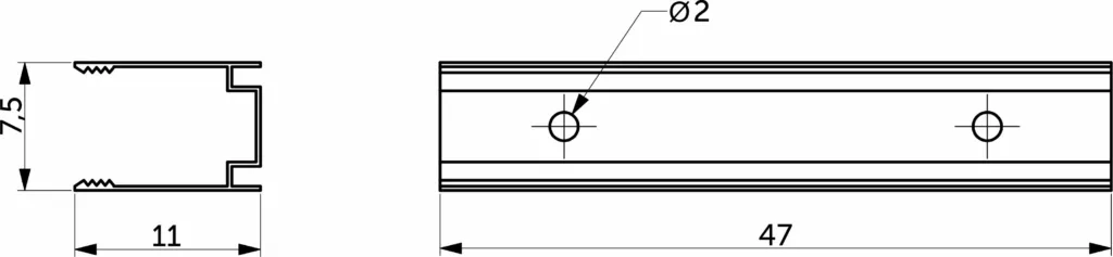 Держатель для гибкого неона 6*12мм, металл, AKS