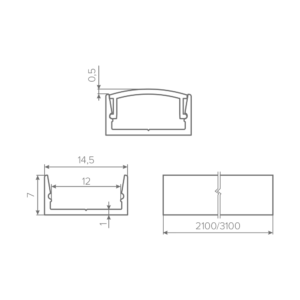 Профиль накладной AQ FORM для LED лент 15х7 3 м золотой