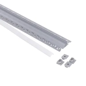 Профиль алюминиевый накладной в гипсокартон RIGEL-1513D, с экраном, цвет алюминий, 2м, AKS (в комплекте 4 заглушки)