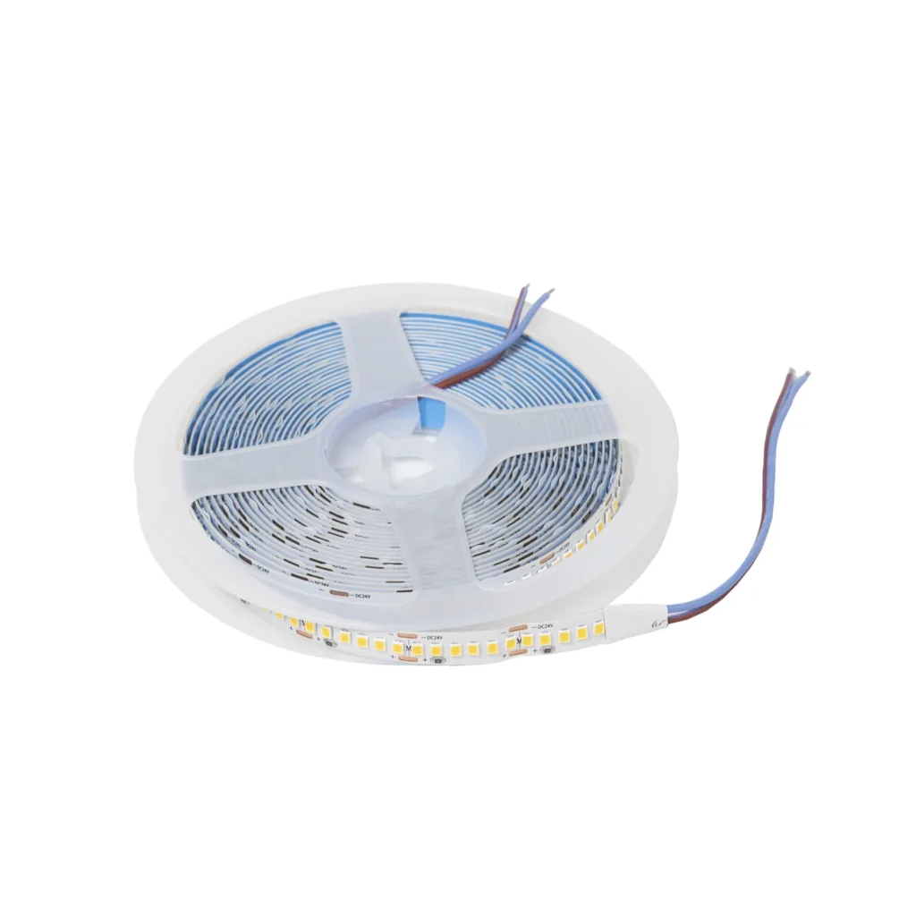Лента светодиодная - 19,2W/m, 24V, 10мм, 2835, 240 д/м, IP20, холодный белый (6000K), CRI>80, 2000 Lm, 5м, AKS