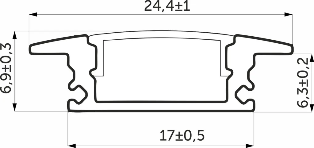 Профиль алюминиевый врезной LIRA-1707 с экраном, цвет белый, 3м, AKS