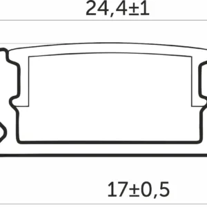 Профиль алюминиевый врезной LIRA-1707 с экраном, цвет белый, 2м, AKS