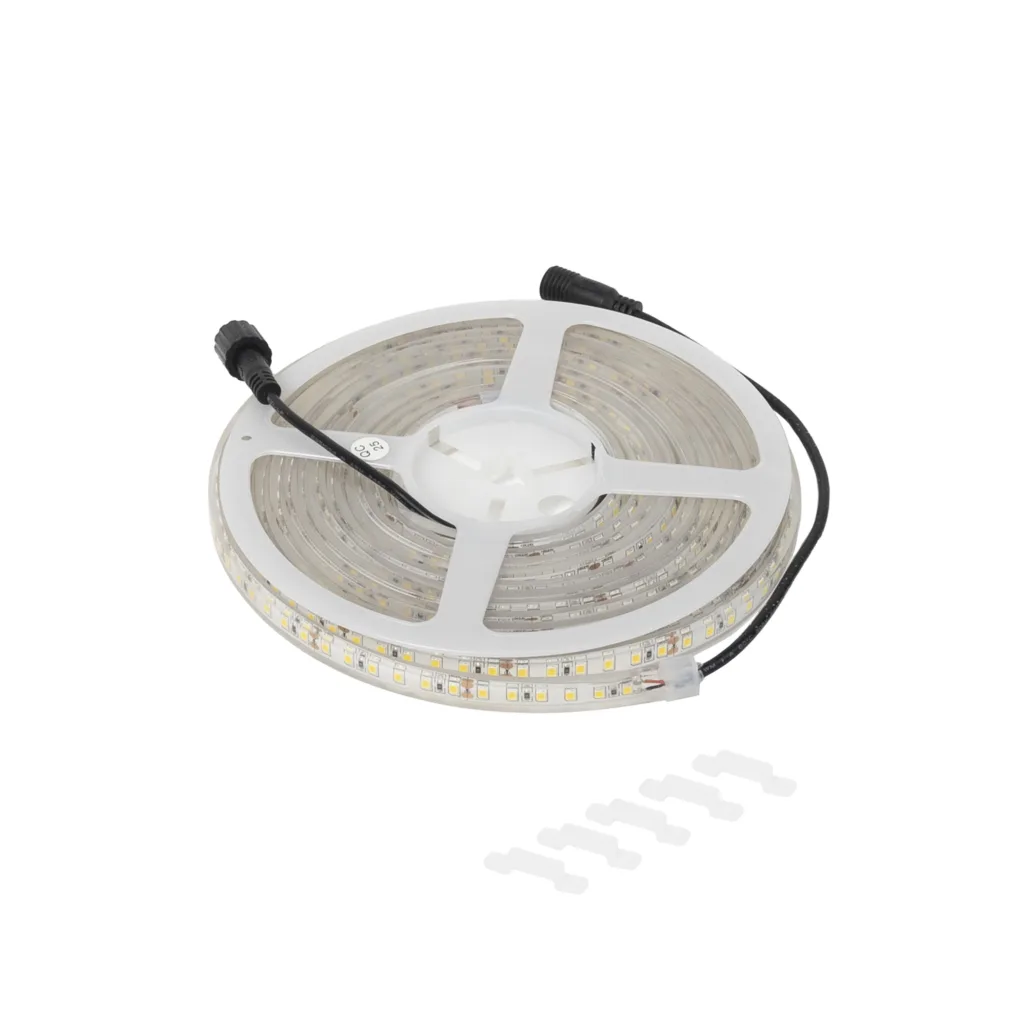 Лента светодиодная термостойкая, подводная - 9,6W/m, 24V, 11мм, 2835, 120 д/м, IP68, нейтральный белый (4000К), 5м, AKS