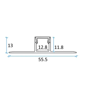 Профиль алюминиевый накладной в гипсокартон RIGEL-1513D, с экраном, цвет алюминий, 2м, AKS (в комплекте 4 заглушки)