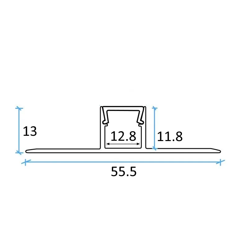 Профиль алюминиевый накладной в гипсокартон RIGEL-1513D, с экраном, цвет алюминий, 2м, AKS (в комплекте 4 заглушки)