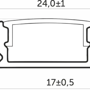 Профиль алюминиевый врезной LIRA-1707 с экраном, цвет алюминий, 2м, AKS