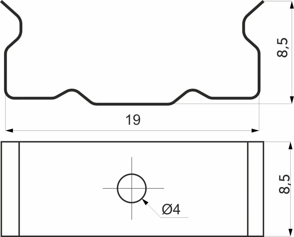 Держатель для накладного профиля Slim, AKS