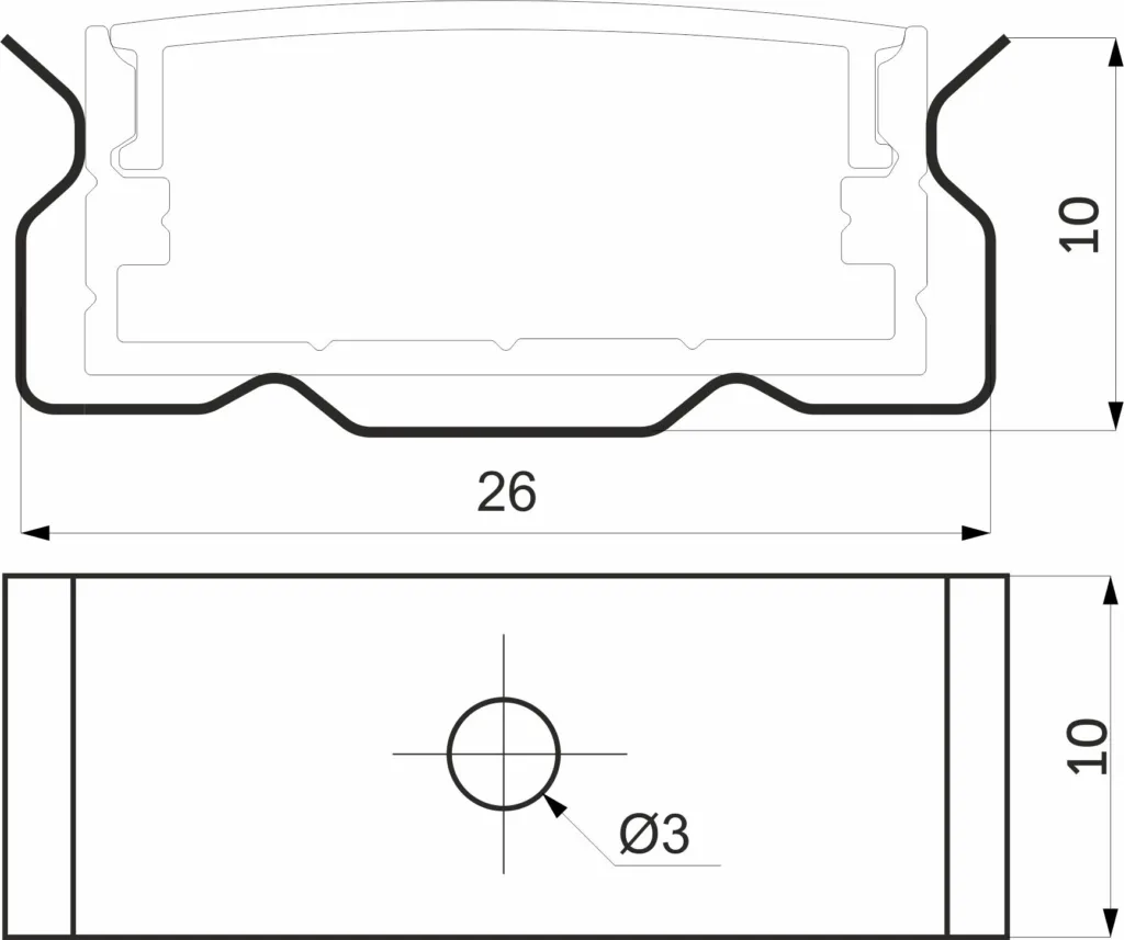 Держатель для накладного профиля SIRIUS-2310M, AKS