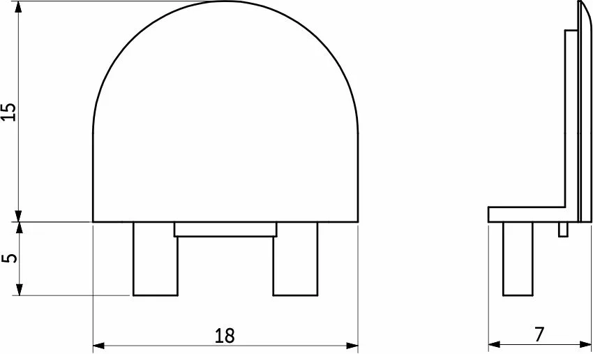 Заглушка к алюминиевому профилю Inline mini (Inside LED mini), HLT