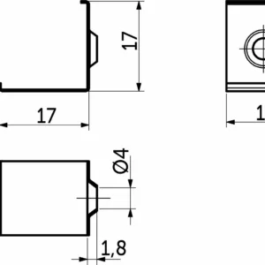 Держатель для углового профиля ORION-1616C, алюминий, AKS