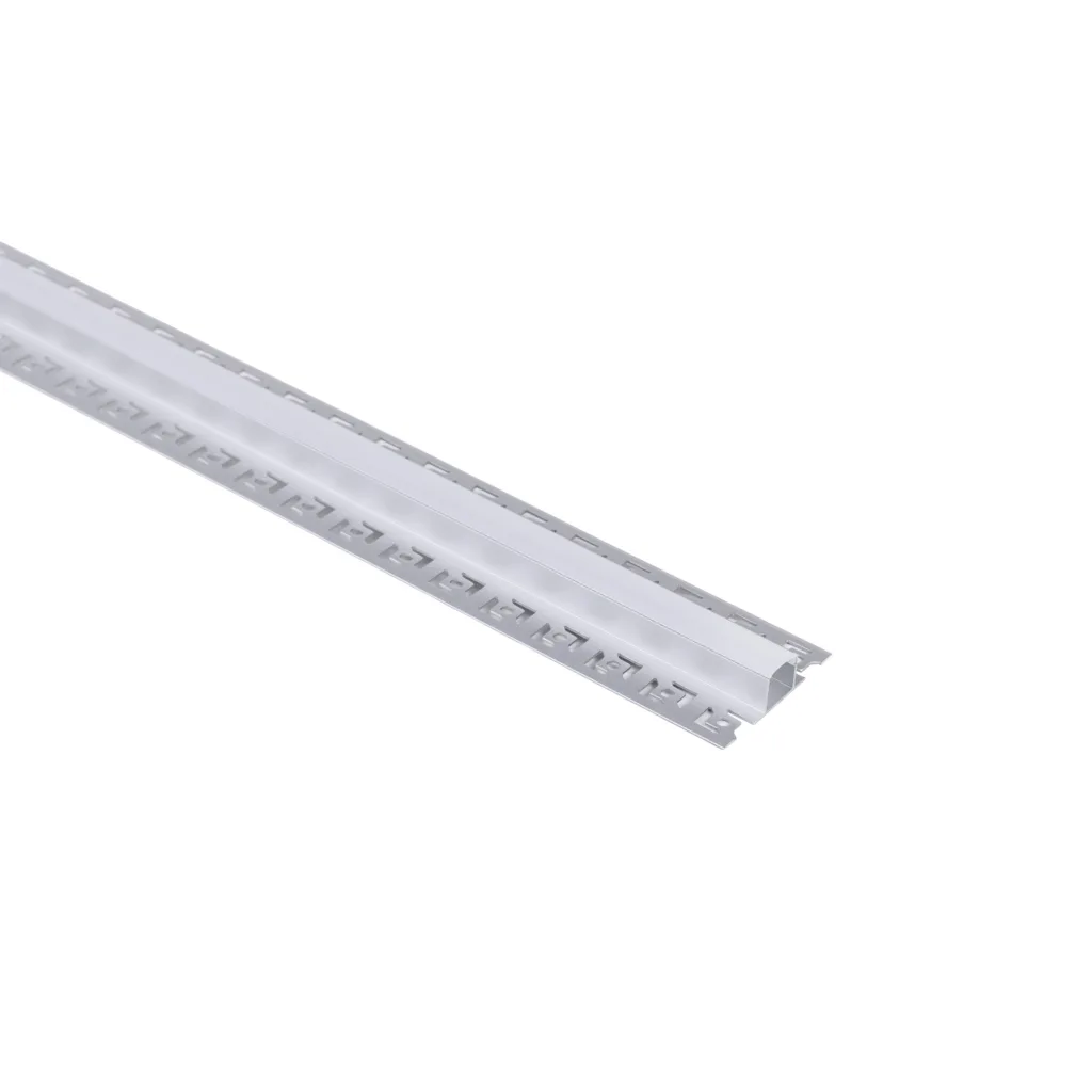 Профиль алюминиевый накладной в гипсокартон RIGEL-1513D, с экраном, цвет алюминий, 2м, AKS (в комплекте 4 заглушки)