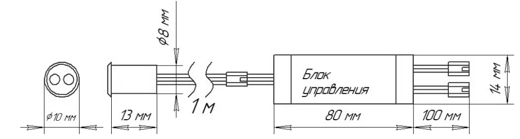 Выключатель бесконтактный на преграду, накладной/врезной, 12/24V, 60W/100W, D8мм, белый, AKS